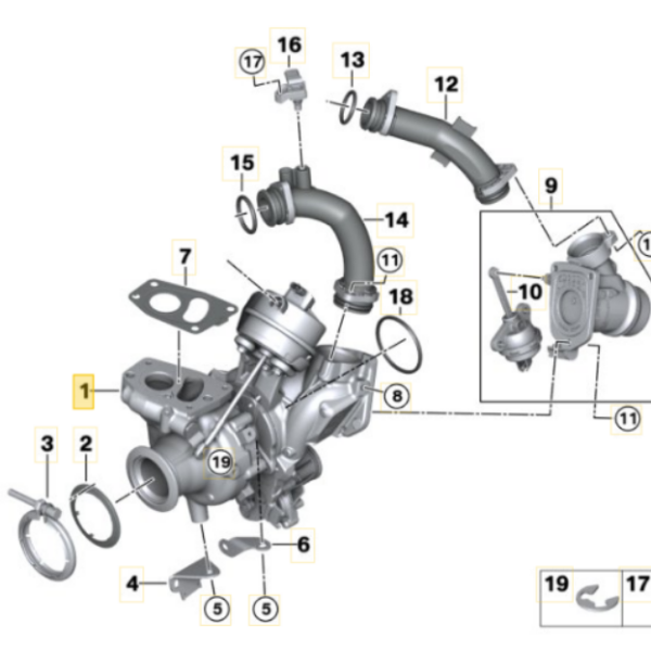 BorgWarner Montageset 1745-998-0040 / 11658587540